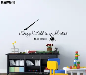 

Mad World-Every Child Is An Artist Wall Art Stickers Wall Decals Home DIY Decoration Removable Room Decor Wall Stickers