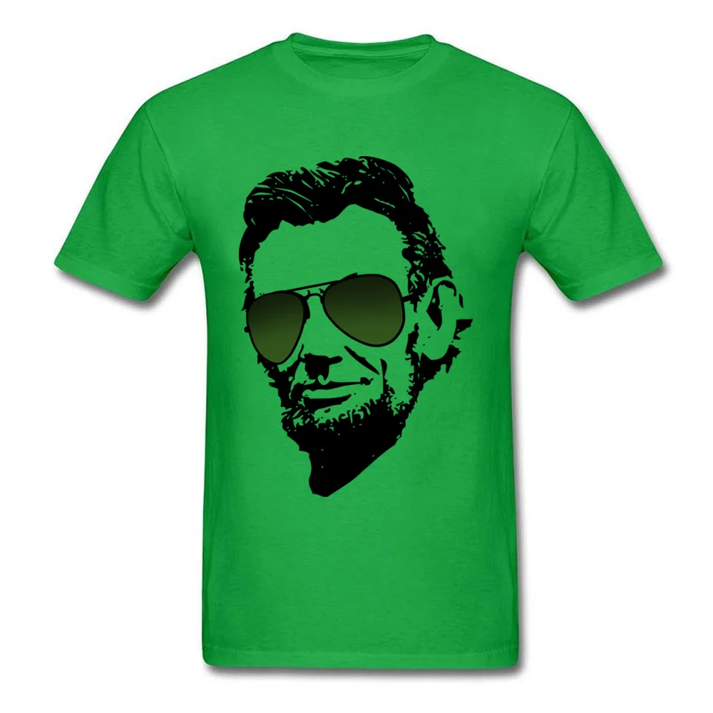 Normal Cool Abe Lincoln in aviators Men T-Shirt Fashionable Lovers Day Short Sleeve Crew Neck Cotton Tops & Tees Tee Shirt Cool Abe Lincoln in aviators green