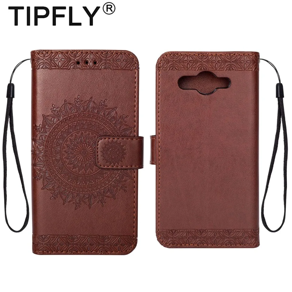 TIPFLY New Totem Flower PU Leather Case For Huawei Y3 2017 with Card Slots Holder Stand Flip Cover Coque Capa | Мобильные телефоны