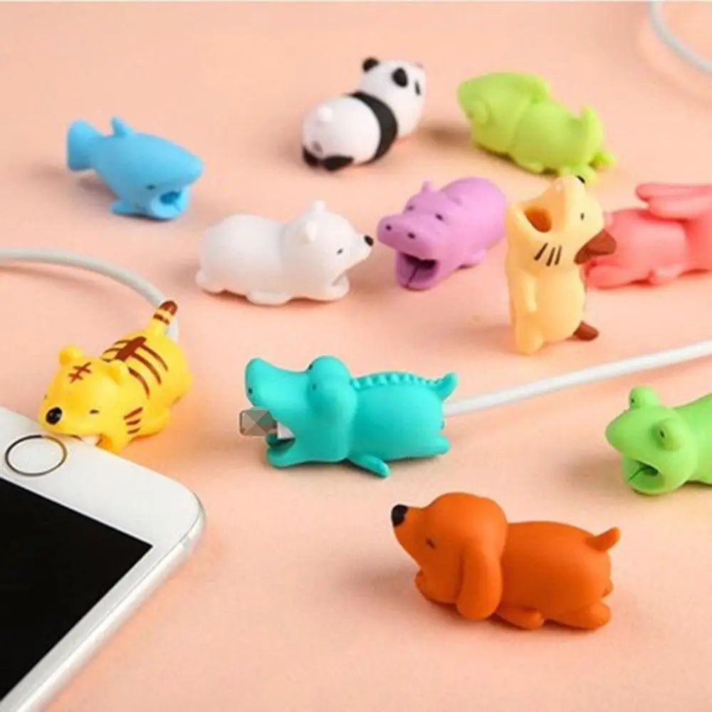 For Iphone Data Line Protector For Iphone7 8 Plus 6 6S 5 5S X XS Max XR Case Cute Animals Fruit Mobile Phone Accessory