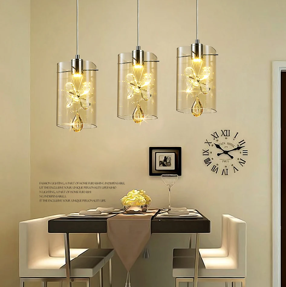 LED Нордик Нержавеющие Стали Стеклянныее Хрустальные Светодиодные