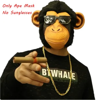 

Funny Monkey Head Mask Full Face Adult Apes Realistic Mask Breathable Halloween Masquerade Fancy Dress Cosplay Party Props