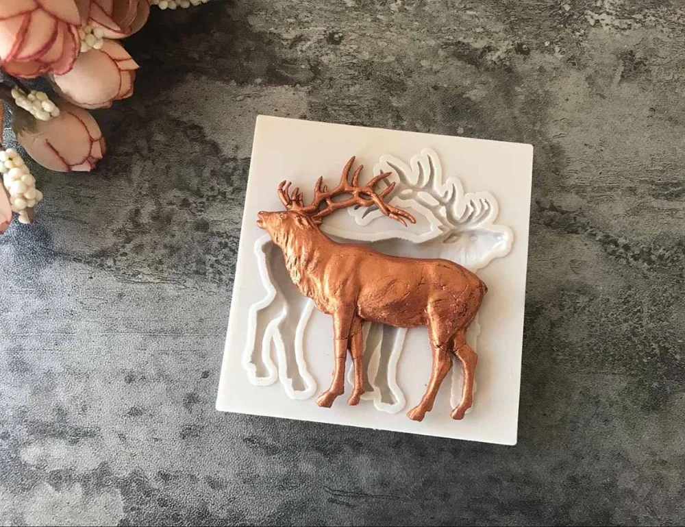 

1pc Elk Deer Silicone mold fondant mold cake decorating tools chocolate gumpaste mold B075