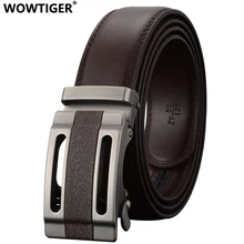 WOWTIGER Fashion automatyczna klamra męskie skórzane jeansy luksusowy pasek projektanci wysokiej jakości klamra ze stopu pasy marki dla mężczyzn