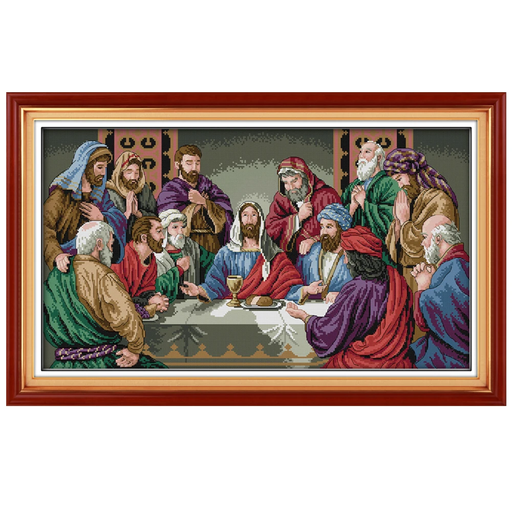 

NKF The Last Supper Cross Stitch Kits Embroidery Needlework Set 11CT 14CT Chinese Cross Stitch for Home Decor