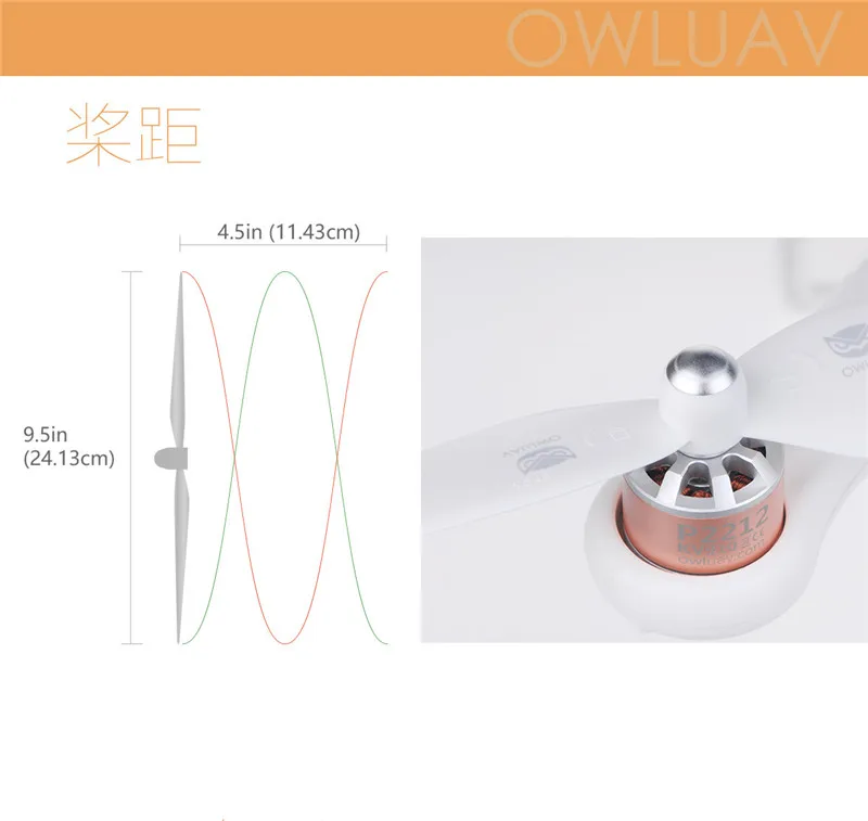 Tarot OWLUAV 9545 9.54.5 Inch Props 9.5 Metal Nuts Self-locking Balanced CW CCW Propeller for FPV Multicopter Quadcopter Frame (7)