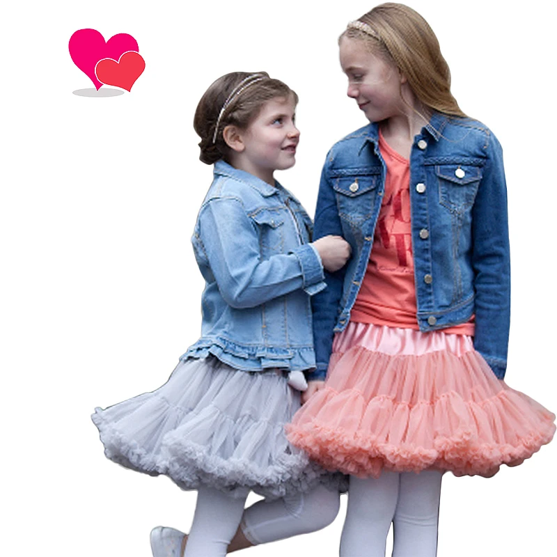 Buenos Ninos 20 Colors Vintage dusty pink Silver gray Wine Navyblue Baby Girl Fluffy Pettiskirt Girls