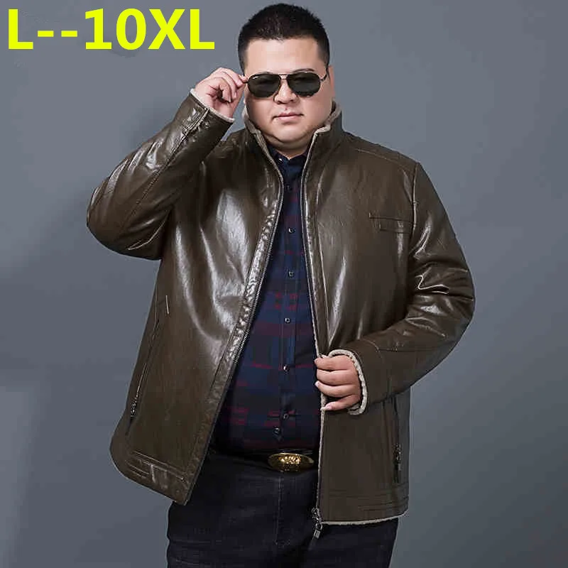 10XL 8XL 6XL 5X2018 Новинка Мужская куртка из натуральной кожи высокое качество из натуральной овчины летная Куртка мужская короткая зимняя кожаная куртка - Цвет: 1