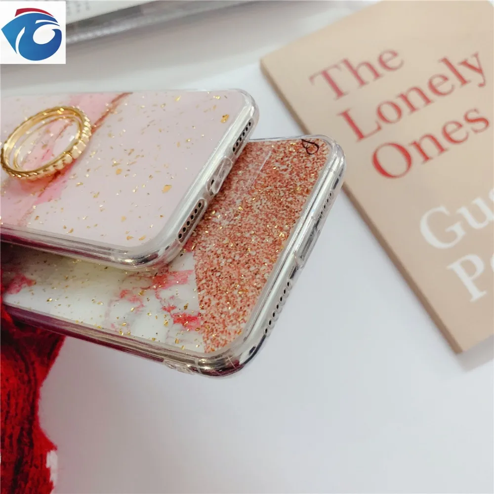 HUANQING Luxury gold foil tinted marble cell phone case For iPhone 6 6S 7 7Plus 8 8Plus XR XS Max Stent Protection Shell07