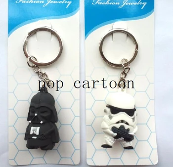 

New 100 pcs Star Wars 3D Silicagel Keychain Pendant Figure Model Key Chain For Best Gift Free Shipping