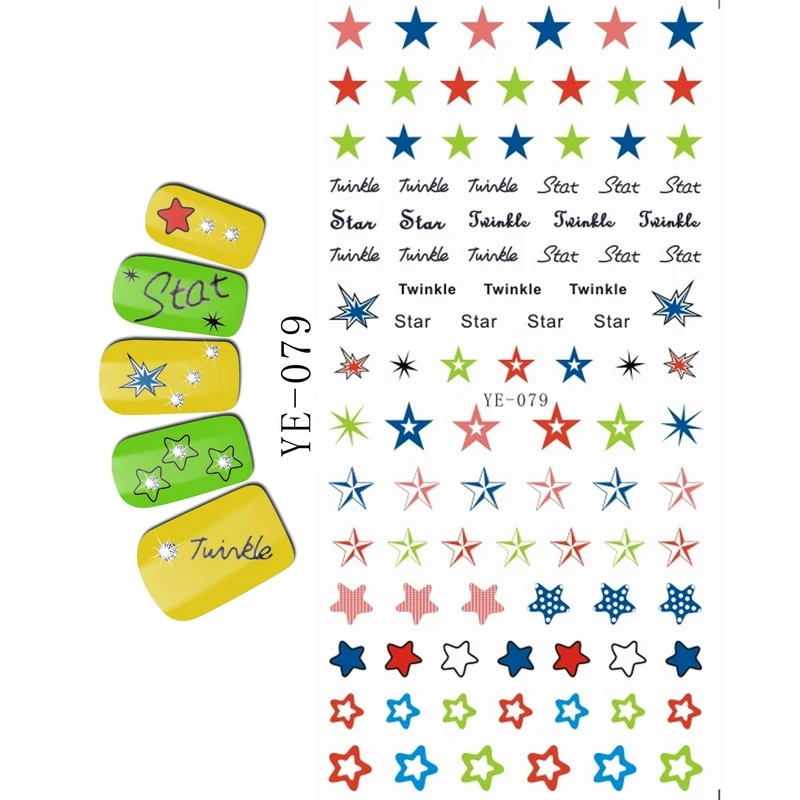 1х наклейка на воду для ногтей звезда бриллиантовое кольцо Королева бабочка