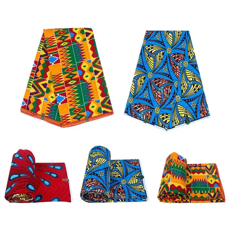 

100% Cotton Batik cloth African Wax Prints Fabric clothing Sewing Accessories DIY Handmade craft Party Dress Supplies 6 Yards