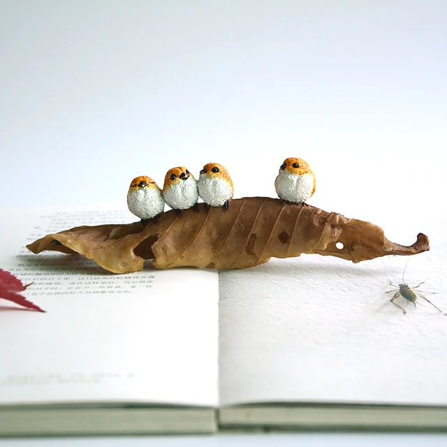 Artificial Moths hojas pájaro Rana jardín miniaturas gnomos musgo