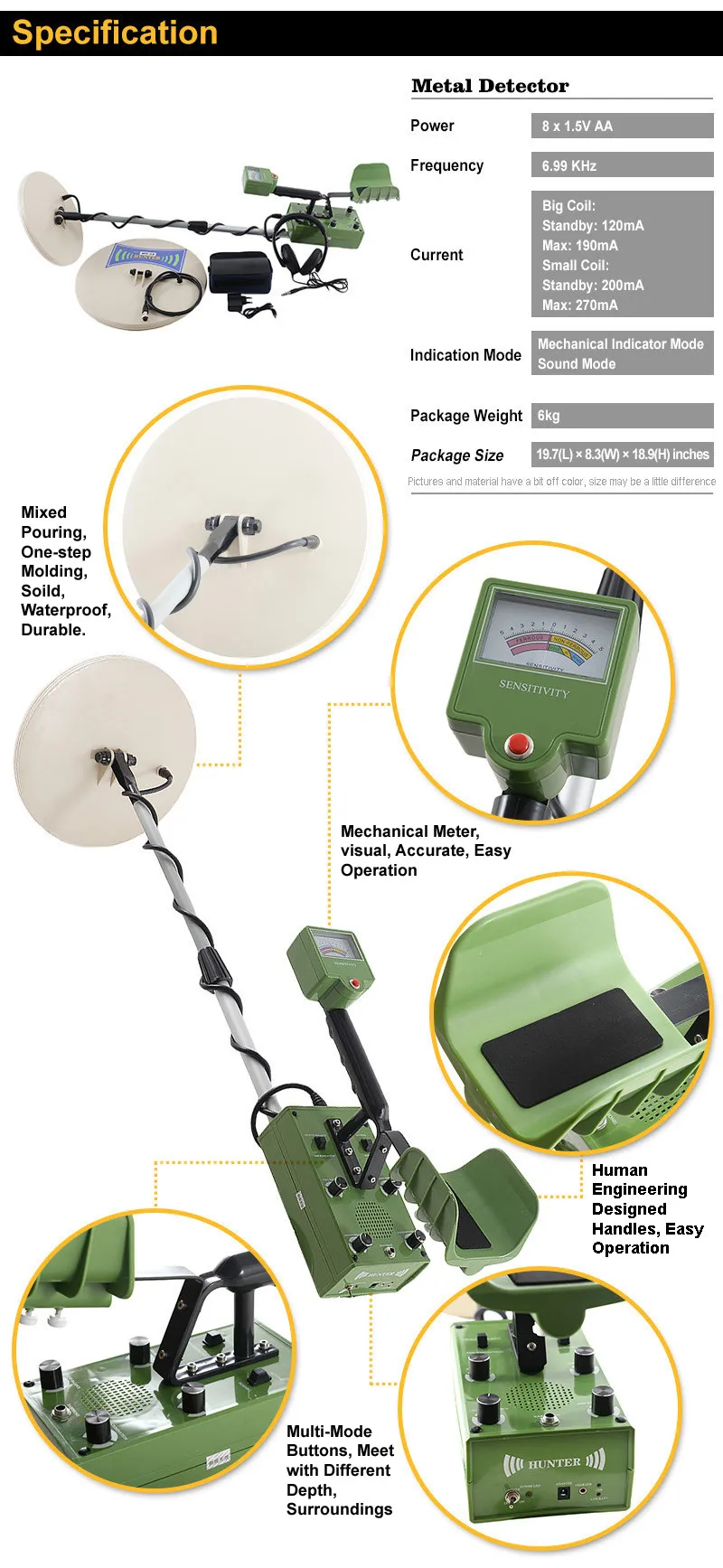 Best MD88 underground Metal Detector Gold Digger Ground Search Treasure Hunter 3.5m detecting depth GROUND SEARCHING METAL DETECTOR 3