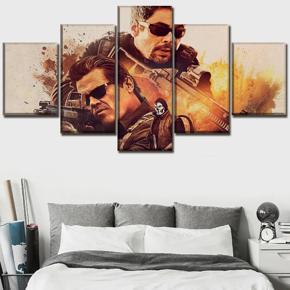 

Canvas Paintings Living Room Bedroom Framework Wall Art 5 Pieces Movie Sicario Day Of The Soldado HD Print Poster Home Decor