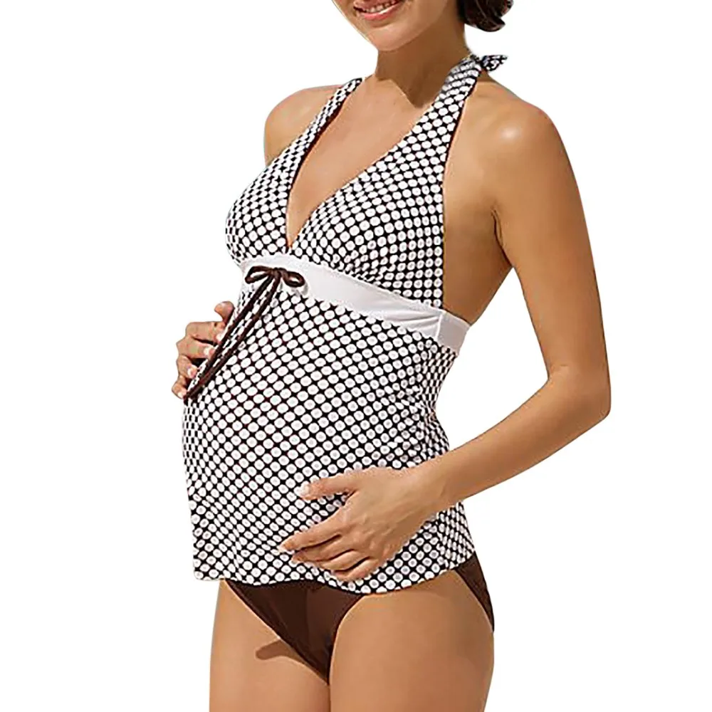 Горячая Летняя Одежда для беременных Купальники Одежда для беременных большого размера купальник пляжная одежда бикини купальный комплект танкини для беременных женщин