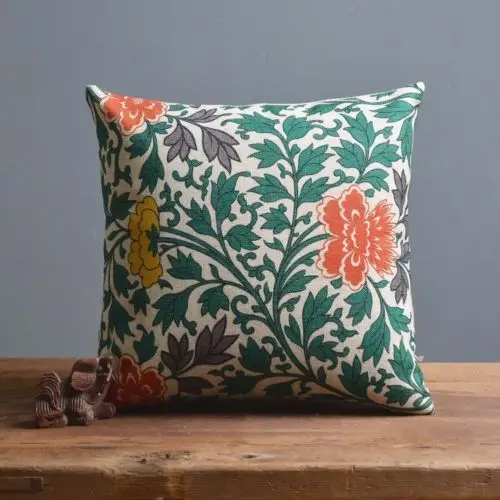 Традиционный в восточном/китайском стиле зеленый цветочный узор Чехлы для подушек Декоративные диванные подушки Чехол Чехлы белье Цветочный Декор для дома