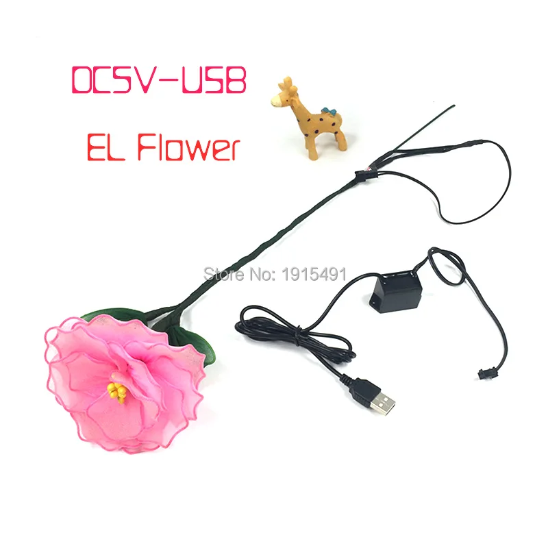 New Style Popular EL Wire Tube Sparkling Fancy Dance Accessory Floral Computer Television Backlight Led Strip Birthday Gift Hana