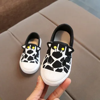 

Kids Canvas Shoes For Boys Lovely Cow Spot Print Girls Baby Girls Toddler Shoes Fashion Soft Flat Girls Shoes Pink/white/black