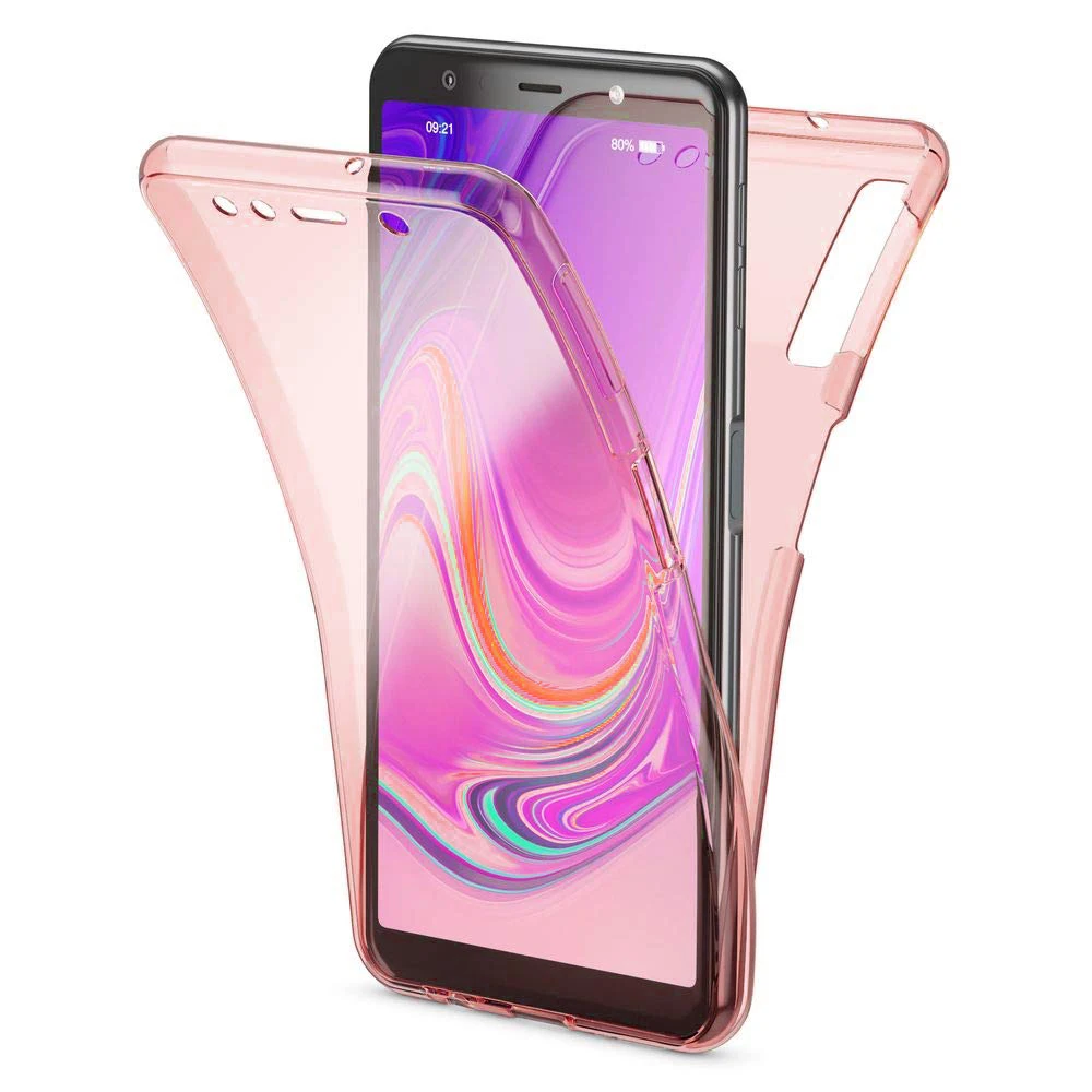 360 Полное покрытие чехол для samsung Galaxy A50 A40 A30 чехол s ударопрочный корпус для A10 M10 S9 S10E J6 J4 Plus A750 высокое качество Coque - Цвет: Розовый