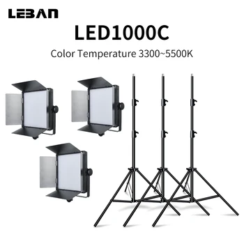 

Godox 3pcs LED1000C 3300-5600K Photo Studio Video Continuous Light Kit For Photography Wedding Camera Camcorder DV