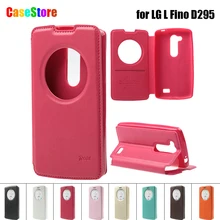 For LG D295 Case ROAR KOREA Noble Circle View Flip Leather Wallet Phone Cover for LG L Fino D295 D290N Stand Retail Package