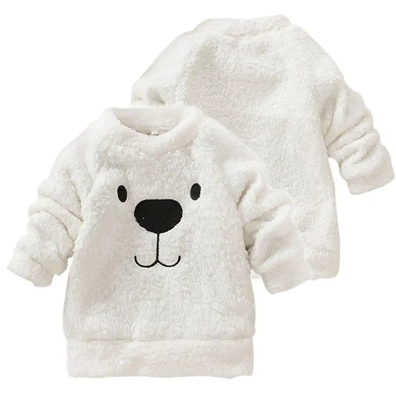 Горячая новинка: одежда для малышей мальчиков и девочек «Милый медвежонок» пушистый белый толстый свитер
