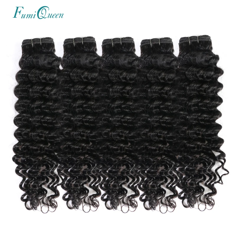 Али Fumi queen hair remy волосы перуанские глубокая волна Nartural цвет 10 шт. в партии