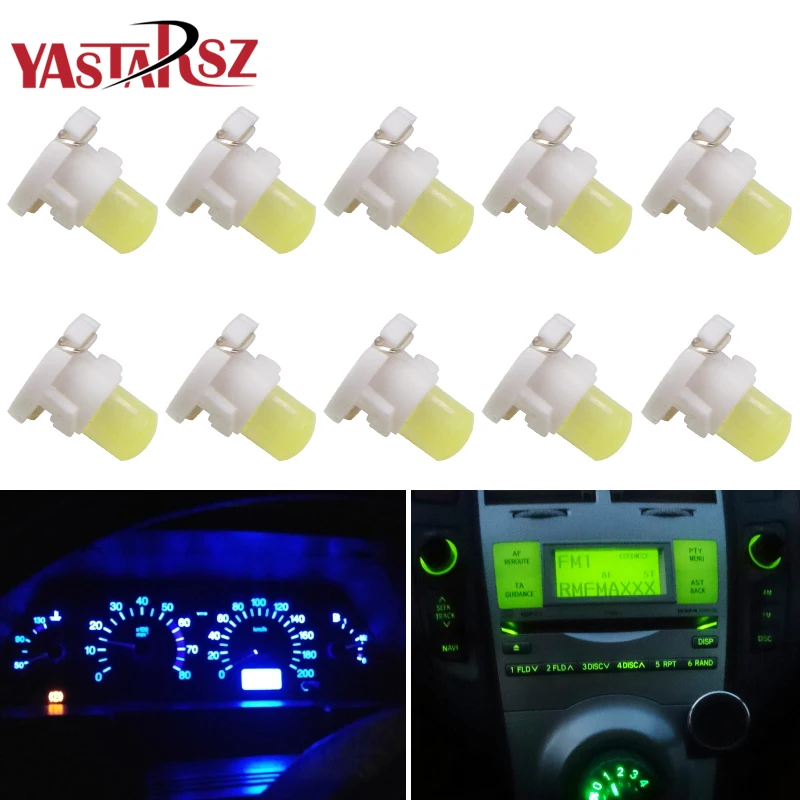 

10pcs T3 Led Neo Wedge Dashboard Instrument Cluster Light Car Panel Gauge Speedo Dash Lamp Bulbs White Yellow Red Blue Green