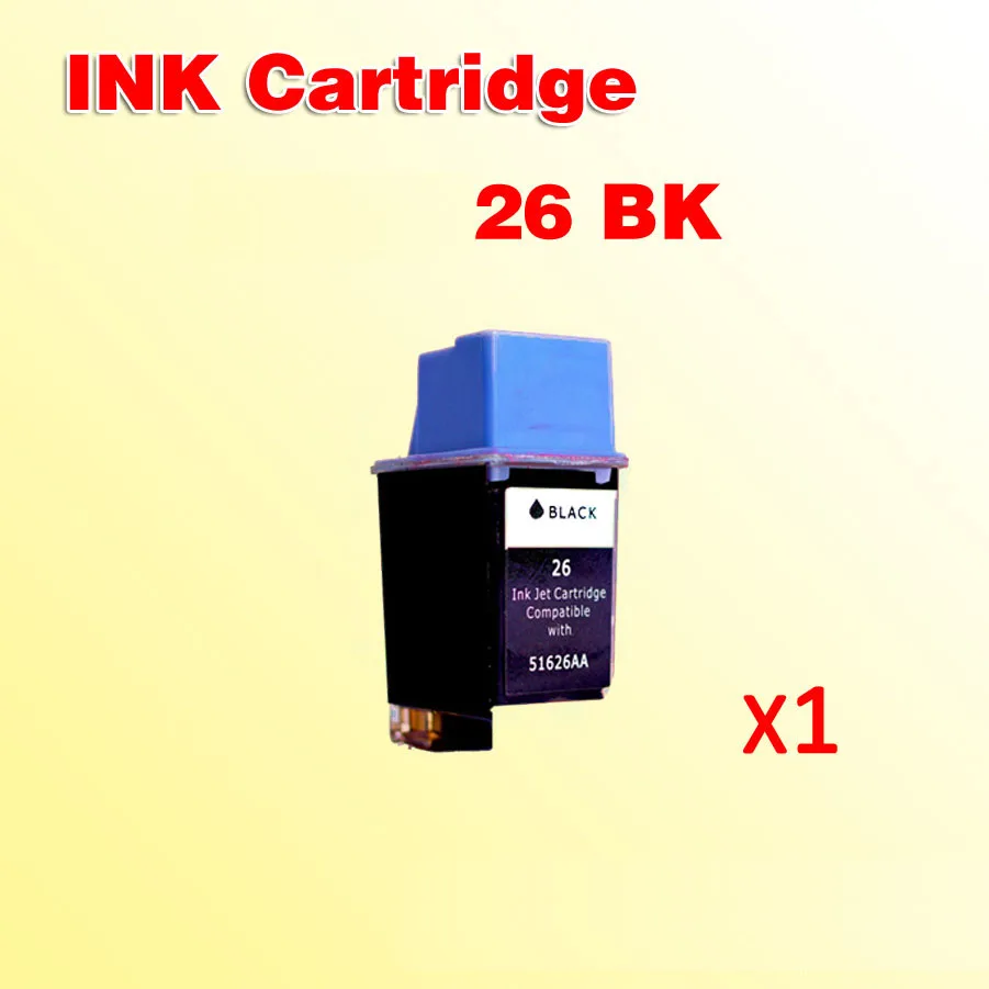1 шт. черный картридж для 26 дюймов 51626A DeskJet200cci/plus400L/420/420C/500/500c/505c/505J + Бесплатная