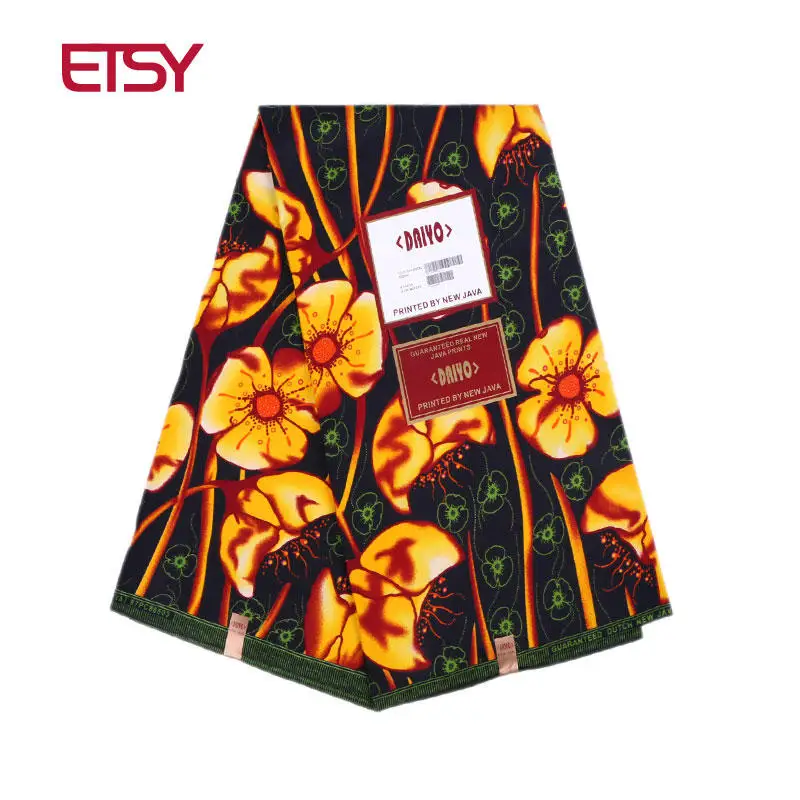 

2019 Ankara African Polyester Wax Prints Fabric Binta Real Wax High Quality 6 yards African Fabric for Party Dress PL98