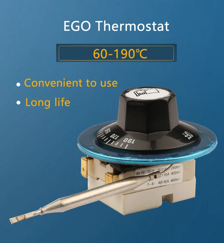 60-190 градусов Цельсия Германия EGO температура капиллярный термостат 55.13032.400 тепловой Переключатель Регулятор Температуры