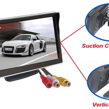 2 способа Видео Вход 5 дюймов цифровой TFT lcd присоска/вертикальный кронштейн автомобильный монитор заднего вида для камеры заднего вида парковочный комплект
