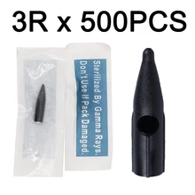 500 шт 2 и 3 зубец круглые иглы колпачки индивидуально упакованы Перманентный макияж иглы Советы для дракона/мозаики/Мерлин/татуировки машина