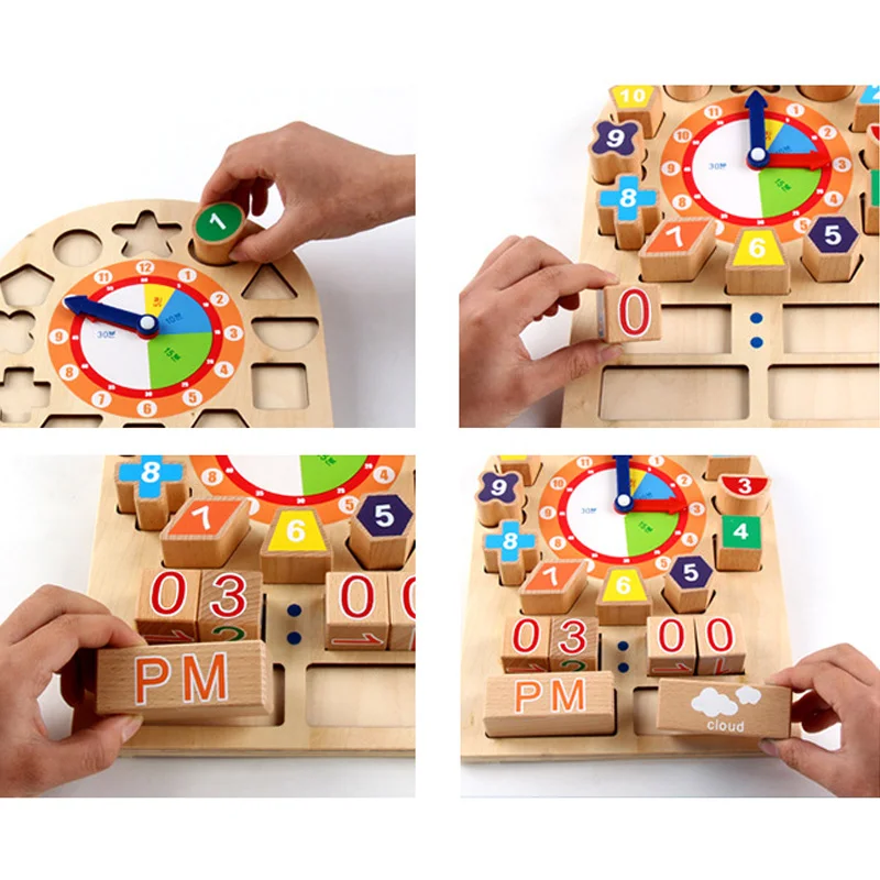 Новая деревянная игрушка календарь часы головоломка Висячие деревянные головоломки доска родитель-ребенок игрушка для раннего развития