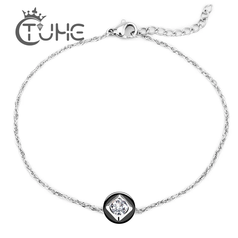 Модные женские браслеты из кубического циркония и фианита, со здоровым материалом, ручной работы, Хрустальный керамический браслет с шармом, ювелирные изделия для влюбленных пар