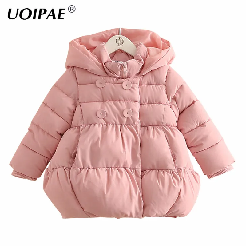 

UOIPAE Winter Jacket For Children Fashion Star Hooded Girls Coat Kids 2018 Long Sleeve Thicker Warm Children Clothing B0694