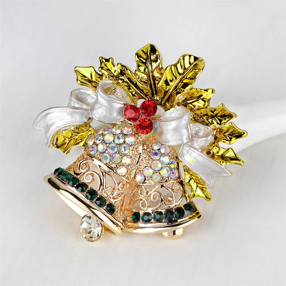 New Brooches For Women Christmas Brooches Sleigh Bell Multicolor