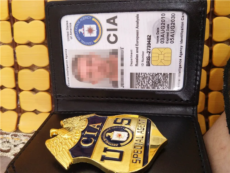 United States CIA Special Agent Badges Leather Case Holder ID Card
