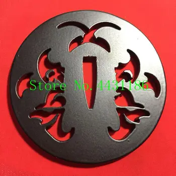 

JAPANESE SAMURAI SWORD FITTINGS- IRON TSUBA (GUARD) FOR KATANA WAKIZASHI