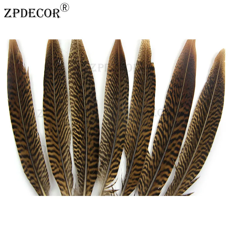 ZPDECOR 8 10 дюймов 20 25 см золотые перья фазана для изготовления ювелирных изделий