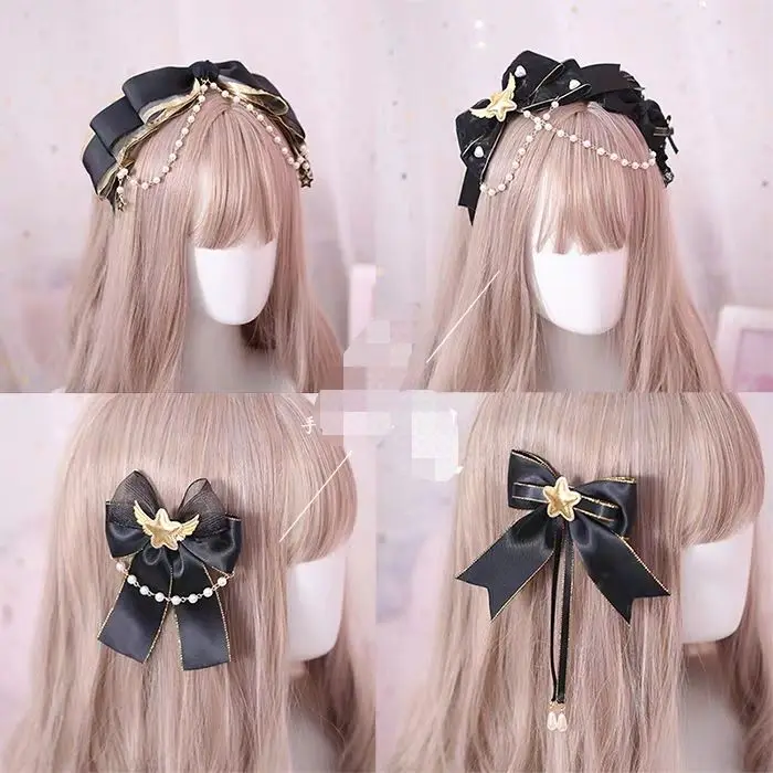 

Gothic lolita diablo series make dead LO niang KC lolita lace hair hoop checking ornaments headdress hairpin