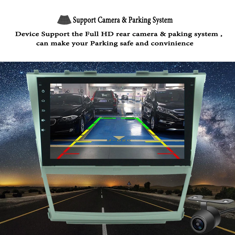 Cheap car dvd for Toyota camry 2008-2011 with 1024*600 android 9.1 gps navigation 4g WiFi radio 8 core car multimedia player System 5