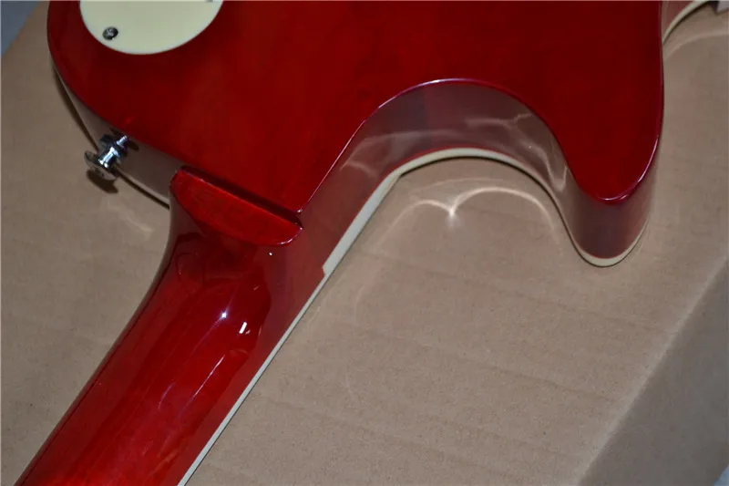 Бесплатная доставка электрогитара Cherry sunburst Цвет красный сзади Тигр клен Топ