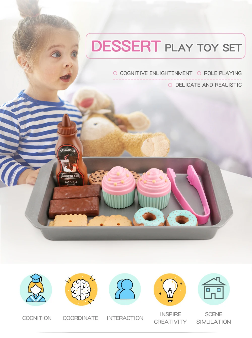 Новинка, 16 шт., игровой набор для моделирования сладостей, ролевые игры, развивающие игрушки для детей, кухонный набор, забавные миниатюрные игрушки для детей