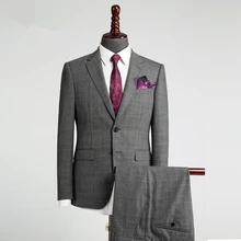 Индивидуальный заказ темно-синий мужской костюм смокинг Для мужчин заказ свет Темно-синие Нарядные Костюмы для свадьбы для Для мужчин Slim Fit смокинг для жениха