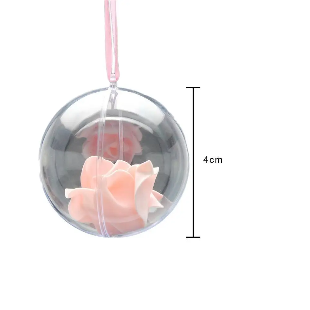 1 шт., 4 см-16 см, прозрачный, можно открыть, пластиковый Рождественский прозрачный шар, романтический дизайн, рождественские украшения/окно/свадебный подарок - Цвет: 4CM