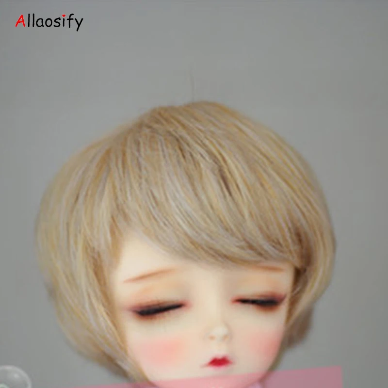 Allaosify BJD wig bjd doll SD wig male doll hair white short hair high temperature1/3 1/4 1/6 Buy one get one free bjd hair
