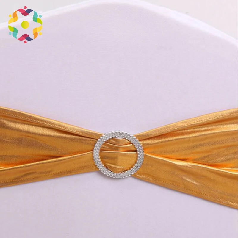 

ZJFC 50Pcs/Lot Wedding Chair Cover Sash Bands Spandex Chair Sashes Chair Cover with Bows Banquet Party Birthday Chair Decor