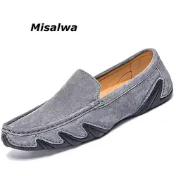 Misalwa Лидер продаж модные замшевые лоферы без шнуровки удобные дышащие мокасины для вождения Туфли без каблуков Бесплатная доставка